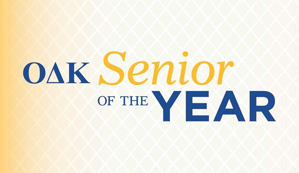 A text card that reads ODK Senior of the Year